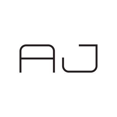 aj ilk harf vektör logo simgesi