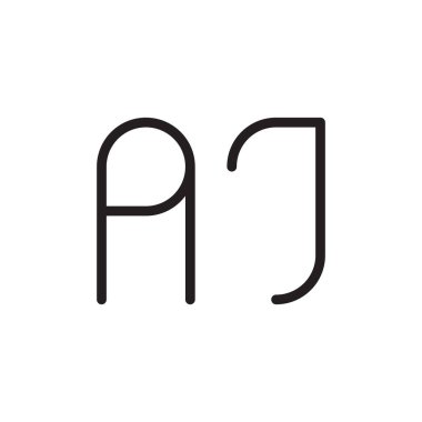 aj ilk harf vektör logo simgesi