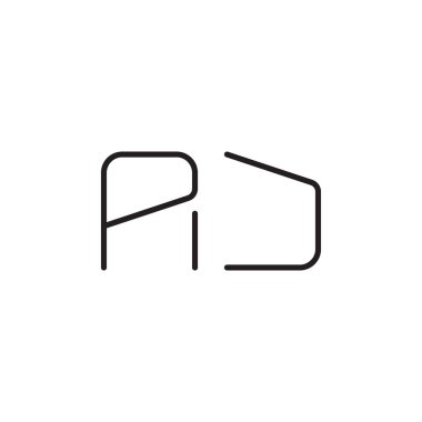 aj ilk harf vektör logo simgesi