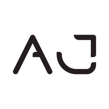 aj ilk harf vektör logo simgesi