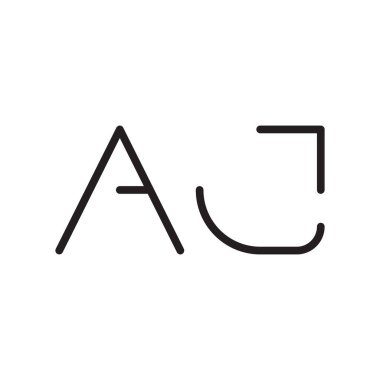 aj ilk harf vektör logo simgesi