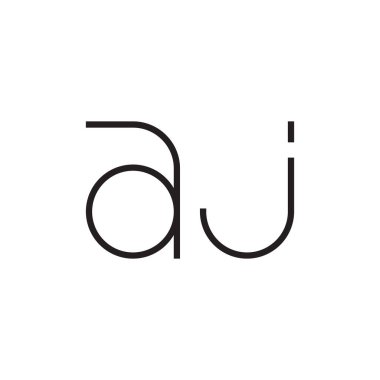 aj ilk harf vektör logo simgesi