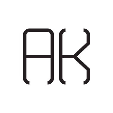 ak ilk harf vektör logo simgesi