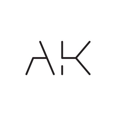 ak ilk harf vektör logo simgesi