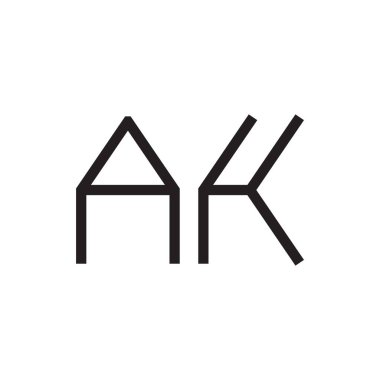 ak ilk harf vektör logo simgesi