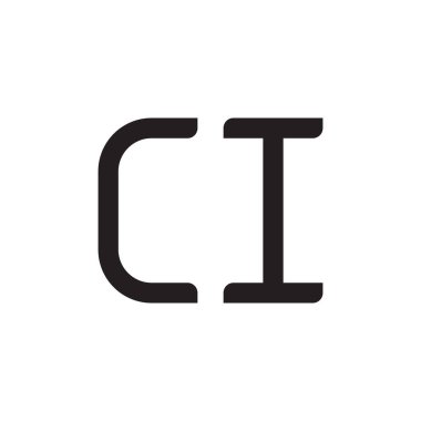ci ilk harf vektör logo simgesi