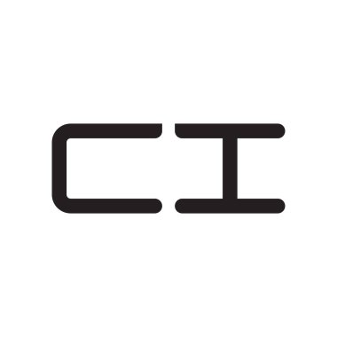 ci ilk harf vektör logo simgesi