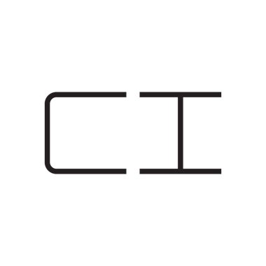 ci ilk harf vektör logo simgesi