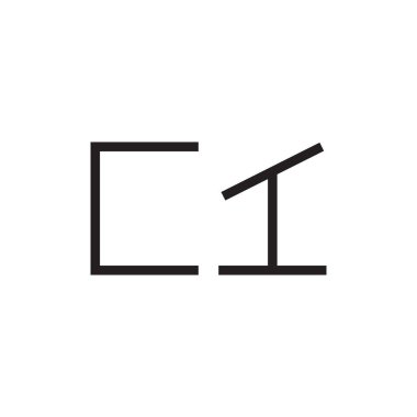 ci ilk harf vektör logo simgesi