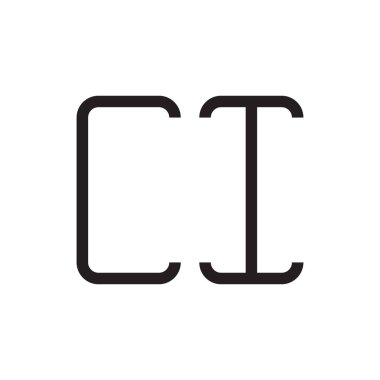 ci ilk harf vektör logo simgesi