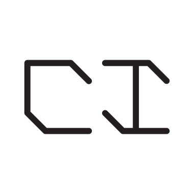 ci ilk harf vektör logo simgesi