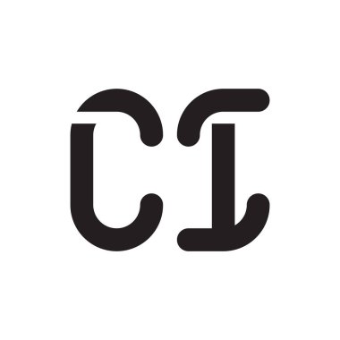ci ilk harf vektör logo simgesi