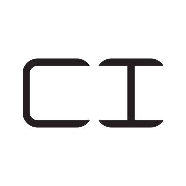 ci ilk harf vektör logo simgesi