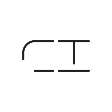 ci ilk harf vektör logo simgesi