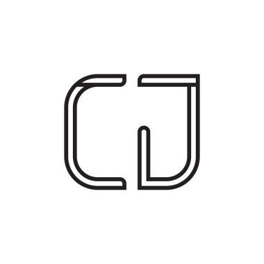 cj ilk harf vektör logo simgesi
