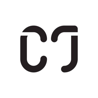cj ilk harf vektör logo simgesi