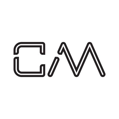 cm ilk harf vektör logosu simgesi