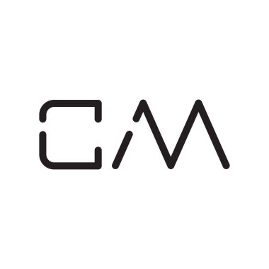cm ilk harf vektör logosu simgesi