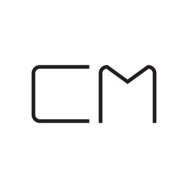 cm ilk harf vektör logosu simgesi
