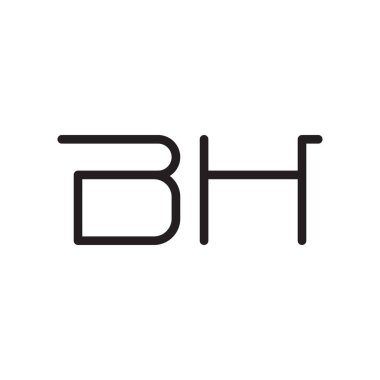 bh ilk harf vektör logo simgesi