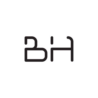 bh ilk harf vektör logo simgesi