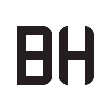 bh ilk harf vektör logo simgesi