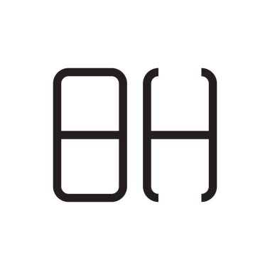 bh ilk harf vektör logo simgesi