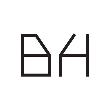 bh ilk harf vektör logo simgesi