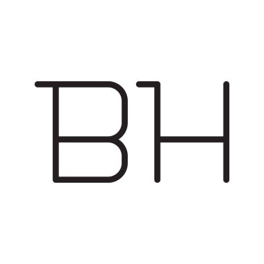 bh ilk harf vektör logo simgesi