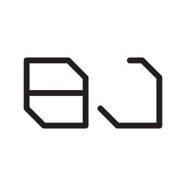 bj ilk harf vektör logo simgesi