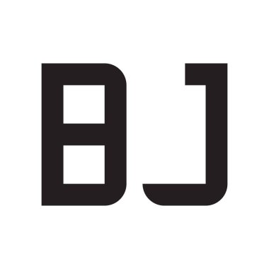 bj ilk harf vektör logo simgesi
