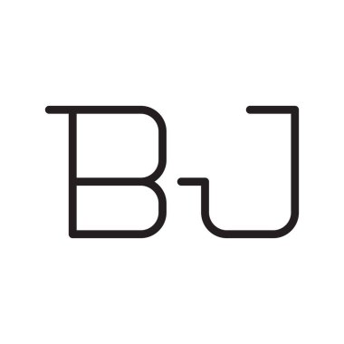 bj ilk harf vektör logo simgesi