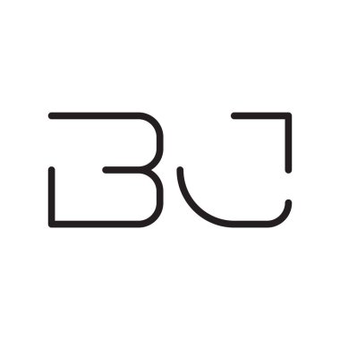 bj ilk harf vektör logo simgesi