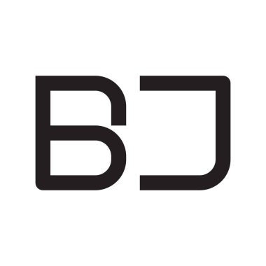 bj ilk harf vektör logo simgesi