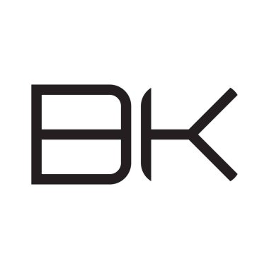 bk ilk harf vektör logo simgesi
