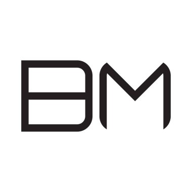 bm ilk harf vektör logo simgesi