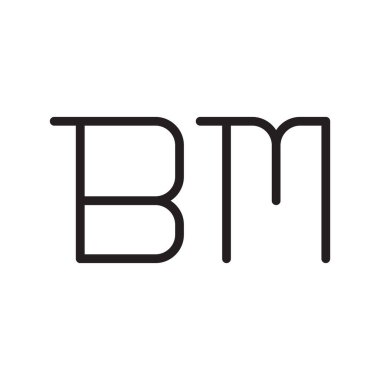 bm ilk harf vektör logo simgesi