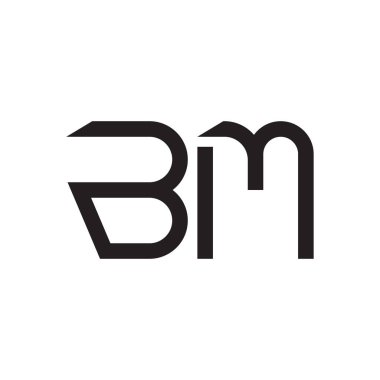 bm ilk harf vektör logo simgesi