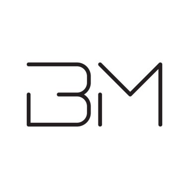 bm ilk harf vektör logo simgesi