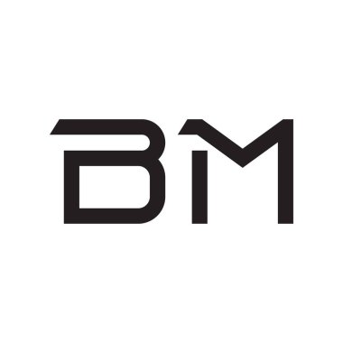 bm ilk harf vektör logo simgesi