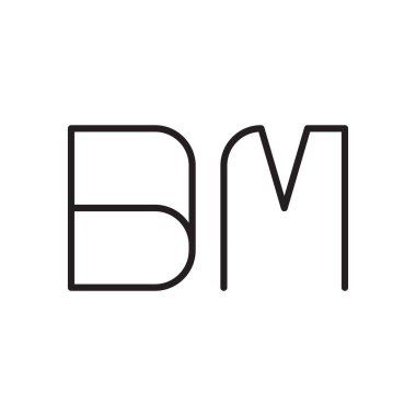 bm ilk harf vektör logo simgesi