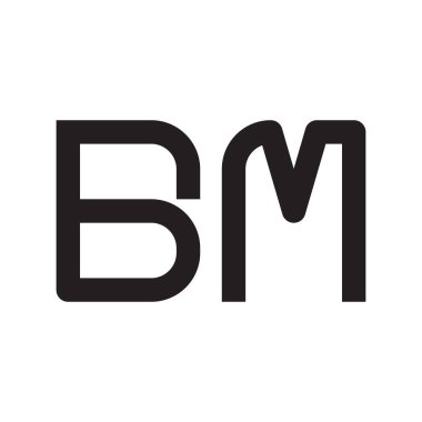 bm ilk harf vektör logo simgesi