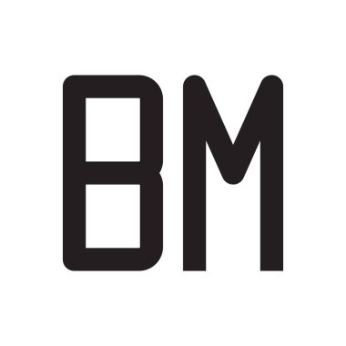 bm ilk harf vektör logo simgesi