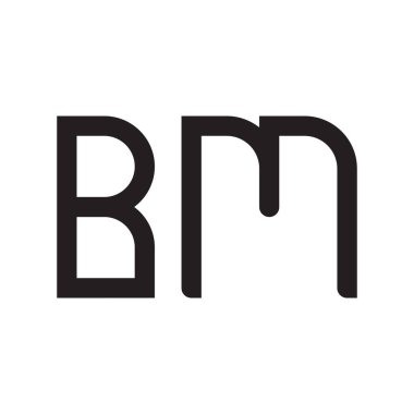 bm ilk harf vektör logo simgesi