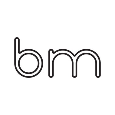 bm ilk harf vektör logo simgesi
