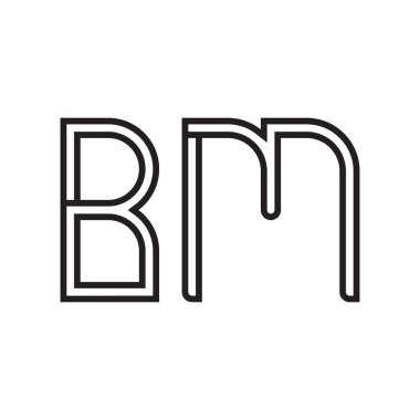 bm ilk harf vektör logo simgesi