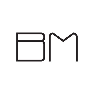 bm ilk harf vektör logo simgesi