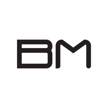 bm ilk harf vektör logo simgesi