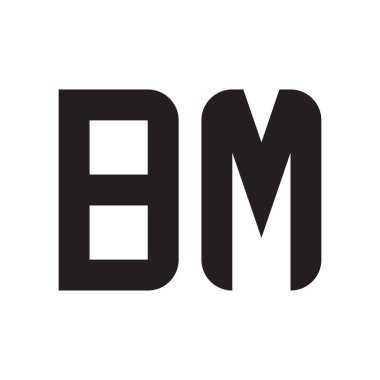 bm ilk harf vektör logo simgesi