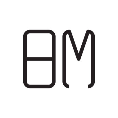bm ilk harf vektör logo simgesi